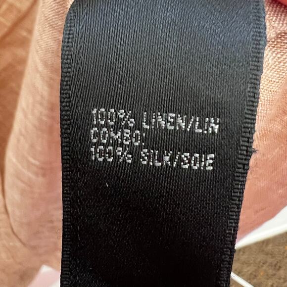 Lafayette 148 Beaded Top 100% Linen Silk Luxury Boho Elegant Minimalist Sz 10 - Picture 4 of 6